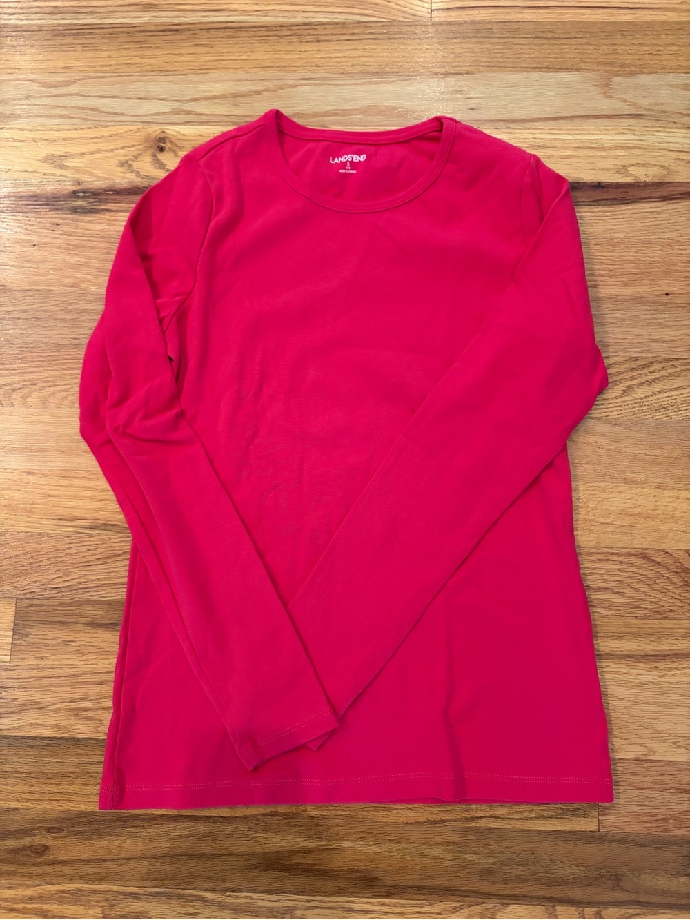 Lands' End Bright Pink Long-Sleeve Tee